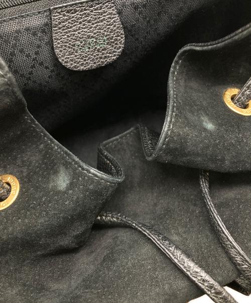 GUCCI（グッチ）GUCCI (グッチ) バンブー スウェードレザーコンビリュック ブラックの古着・服飾アイテム