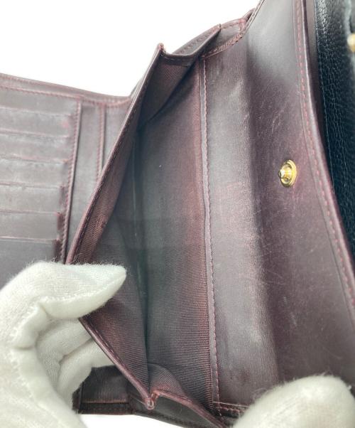 CHANEL（シャネル）CHANEL (シャネル) キャビアスキン 3つ折りフラップ長財布 ブラックの古着・服飾アイテム