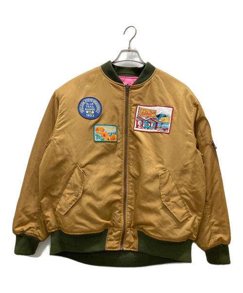 RODEO CROWNS（ロデオクラウン）RODEO CROWNS (ロデオクラウン) パッチMA-1ジャケット ブラウン サイズ:Mの古着・服飾アイテム