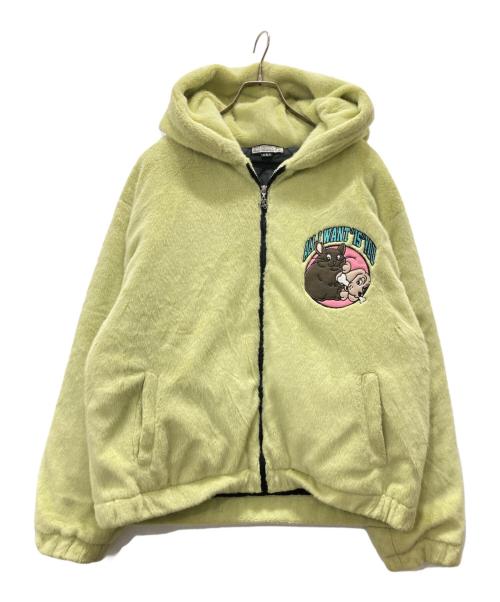 GALFY（ガルフィー）GALFY (ガルフィー) 大塚愛里/あいにょん. バックロゴ・ワッペンボアジャケット グリーン サイズ:大型犬の古着・服飾アイテム