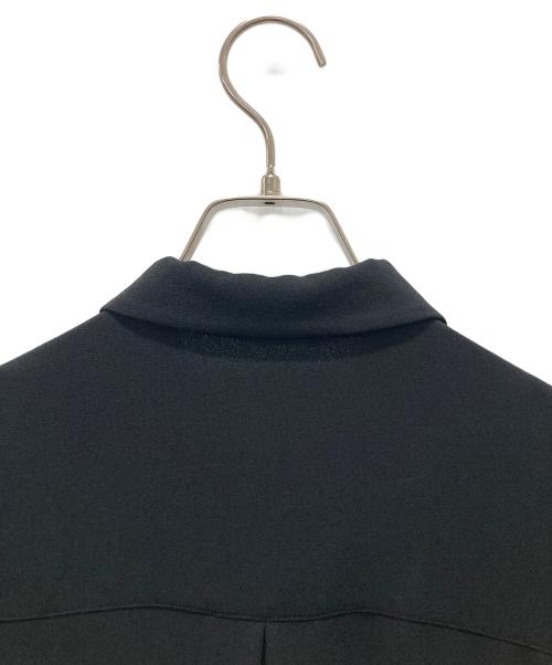 PS Paul Smith（ＰＳポールスミス）PS Paul Smith (ＰＳポールスミス) 袖口フラワー柄転写プリント シャツワンピース ブラック サイズ:46Lの古着・服飾アイテム