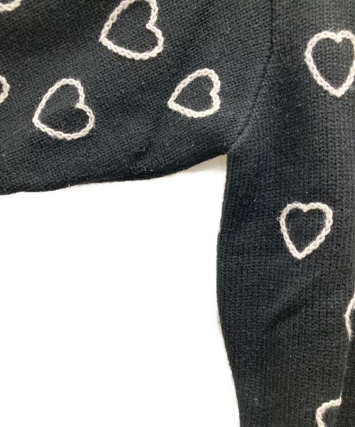 CHAH CHAH（チャーチャー）CHAH CHAH (チャーチャー) ハート柄ニット/HEARTFULL HAND EMBROIDERY KNIT ブラック サイズ:Lの古着・服飾アイテム