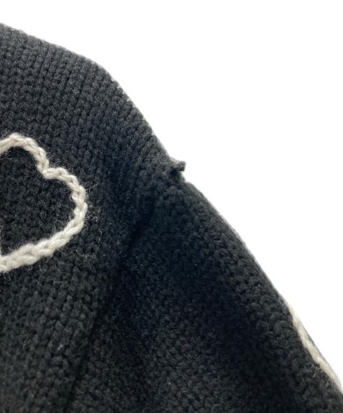 CHAH CHAH（チャーチャー）CHAH CHAH (チャーチャー) ハート柄ニット/HEARTFULL HAND EMBROIDERY KNIT ブラック サイズ:Lの古着・服飾アイテム