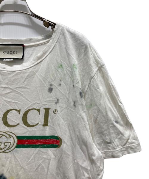 GUCCI（グッチ）GUCCI (グッチ) タイダイロゴプリントTシャツ ホワイト サイズ:Mの古着・服飾アイテム