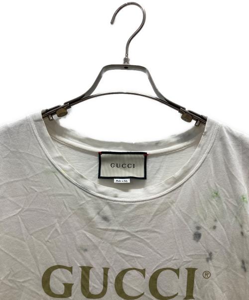 GUCCI（グッチ）GUCCI (グッチ) タイダイロゴプリントTシャツ ホワイト サイズ:Mの古着・服飾アイテム