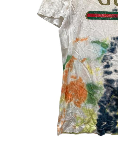 GUCCI（グッチ）GUCCI (グッチ) タイダイロゴプリントTシャツ ホワイト サイズ:Mの古着・服飾アイテム
