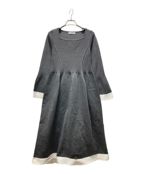 CELFORD（セルフォード）CELFORD (セルフォード) ベルスリーブホールガーメントニットワンピース グレー サイズ:36の古着・服飾アイテム