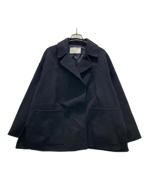 BALLSEY（ボールジィ）BALLSEY (ボールジィ) プレミアムウールリバー オープンカラーショートコート ネイビー サイズ:34の古着・服飾アイテム