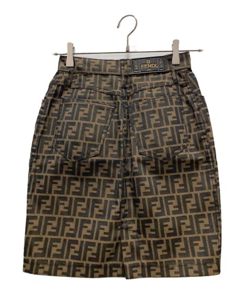 FENDI（フェンディ）FENDI (フェンディ) ズッカ柄ミディスカート ブラウン サイズ:40の古着・服飾アイテム