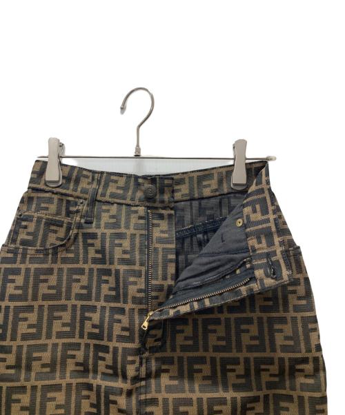 FENDI（フェンディ）FENDI (フェンディ) ズッカ柄ミディスカート ブラウン サイズ:40の古着・服飾アイテム