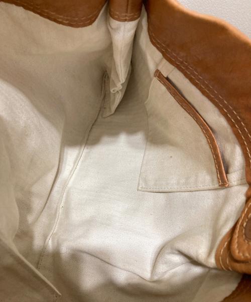 genten（ゲンテン）genten (ゲンテン) レザーハンドバッグ ブラウンの古着・服飾アイテム