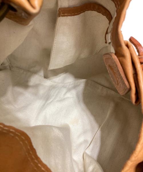 genten（ゲンテン）genten (ゲンテン) レザーハンドバッグ ブラウンの古着・服飾アイテム