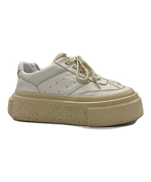 MM6 Maison Margiela（エムエムシックスメゾンマルジェラ）MM6 Maison Margiela (エムエムシックスメゾンマルジェラ) GAMBETTAチャンキースニーカー ホワイト サイズ:36　1/2の古着・服飾アイテム