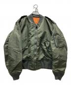 ALPHAアルファ）の古着「90sフライトジャケット」｜グリーン