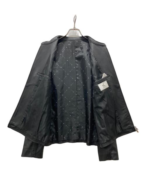 TK TAKEO KIKUCHI（ティーケー タケオキクチ）TK TAKEO KIKUCHI (ティーケー タケオキクチ) ラムレザ-シングルライダースジャケット ブラック サイズ:Lの古着・服飾アイテム