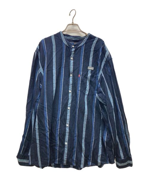 LEVI'S（リーバイス）LEVI'S (リーバイス) OASIS コラボストライプシャツ ネイビー サイズ:XLの古着・服飾アイテム