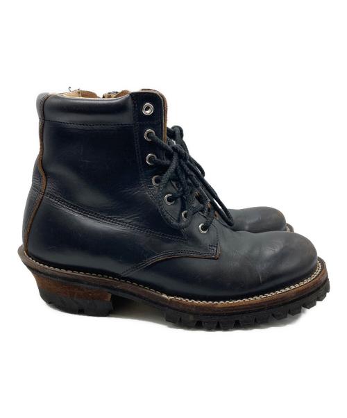 SLOW WEAR LION（スローウェアライオン）SLOW WEAR LION (スローウェアライオン) レースアップブーツ/ZIP MID BOOTS HORWEEN CHROMEXCEL Leather VIBRAM ブラック サイズ:6Eの古着・服飾アイテム