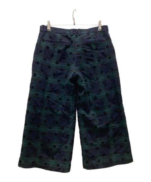 PS Paul Smith（ＰＳポールスミス）PS Paul Smith (ＰＳポールスミス) チェックドット ワイドパンツ グリーン サイズ:48Lの古着・服飾アイテム