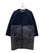 LAVENHAMラベンハム）の古着「切替ノーカラーコート SHERPA PALGRAVE」｜ネイビー