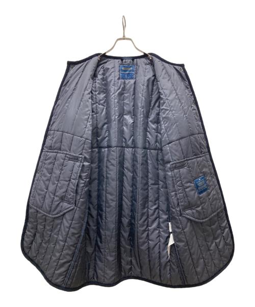 LAVENHAM（ラベンハム）LAVENHAM (ラベンハム) 切替ノーカラーコート SHERPA PALGRAVE ネイビー サイズ:38の古着・服飾アイテム