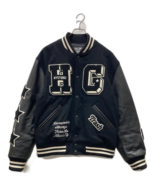 Hysteric Glamour（ヒステリックグラマー）Hysteric Glamour (ヒステリックグラマー) TURN THE MUSIC UP 刺繍 スタジャン ブラック サイズ:Lの古着・服飾アイテム