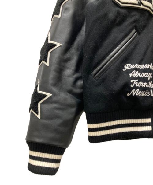 Hysteric Glamour（ヒステリックグラマー）Hysteric Glamour (ヒステリックグラマー) TURN THE MUSIC UP 刺繍 スタジャン ブラック サイズ:Lの古着・服飾アイテム