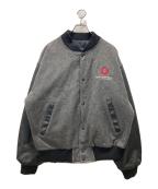 MV SPORTエムブイスポーツ）の古着「90S 袖レザースタジャン」｜グレー