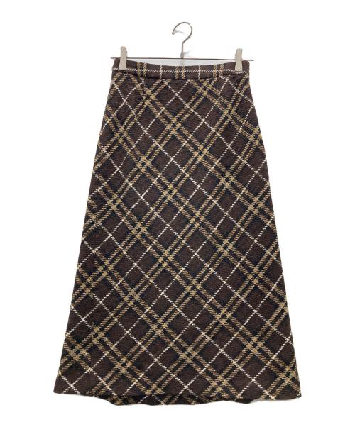 BURBERRY LONDON（バーバリーロンドン）BURBERRY LONDON (バーバリーロンドン) ロングウールスカート ブラウン サイズ:36の古着・服飾アイテム