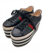GUCCIグッチ）の古着「プラットフォームスニーカー」｜ブラック