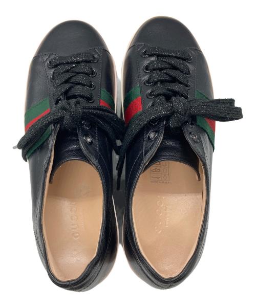 GUCCI（グッチ）GUCCI (グッチ) プラットフォームスニーカー ブラック サイズ:35の古着・服飾アイテム