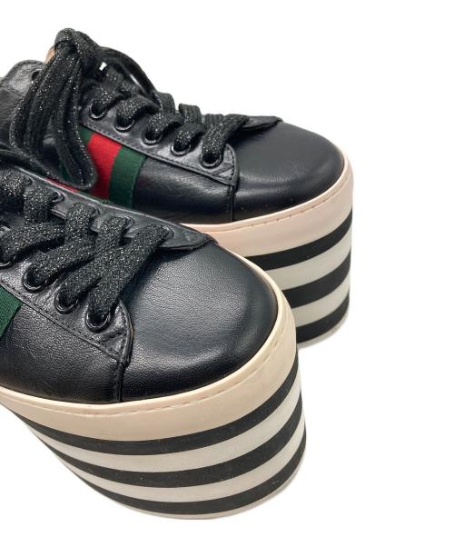 GUCCI（グッチ）GUCCI (グッチ) プラットフォームスニーカー ブラック サイズ:35の古着・服飾アイテム
