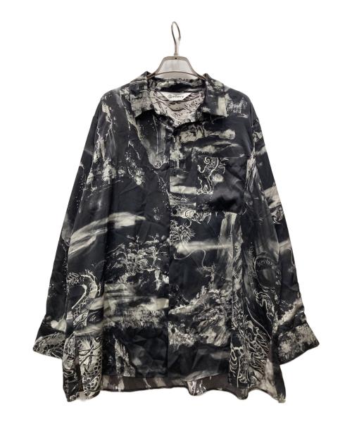 &ellecy（アンドエルシー）&ELLECY (アンドエルシー) 水墨画 柄シャツ ブラック サイズ:Mの古着・服飾アイテム