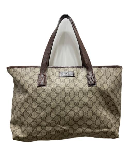 GUCCI（グッチ）GUCCI (グッチ) GGスプリーム トートバッグ ベージュの古着・服飾アイテム