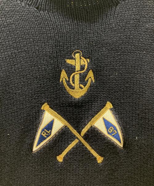 POLO RALPH LAUREN（ポロ・ラルフローレン）POLO RALPH LAUREN (ポロ・ラルフローレン) 刺繍ハイネックニット ネイビー サイズ:SPの古着・服飾アイテム