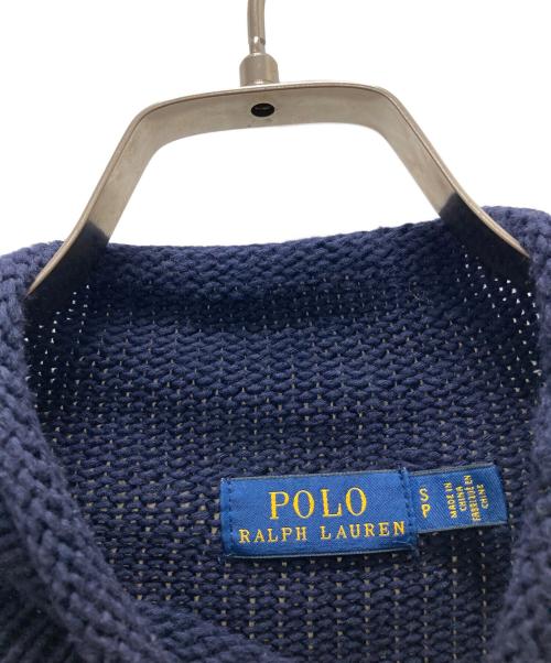 POLO RALPH LAUREN（ポロ・ラルフローレン）POLO RALPH LAUREN (ポロ・ラルフローレン) 刺繍ハイネックニット ネイビー サイズ:SPの古着・服飾アイテム