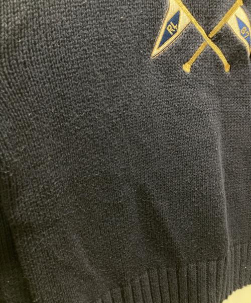 POLO RALPH LAUREN（ポロ・ラルフローレン）POLO RALPH LAUREN (ポロ・ラルフローレン) 刺繍ハイネックニット ネイビー サイズ:SPの古着・服飾アイテム