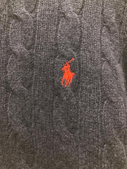 POLO RALPH LAUREN（ポロ・ラルフローレン）POLO RALPH LAUREN (ポロ・ラルフローレン) ケーブルニット ネイビー サイズ:XSの古着・服飾アイテム