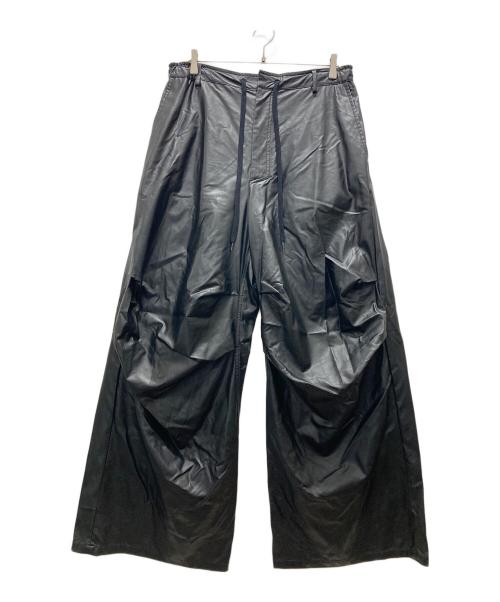 MM6 Maison Margiela（エムエムシックスメゾンマルジェラ）MM6 Maison Margiela (エムエムシックスメゾンマルジェラ) フェイクレザーパンツ ブラック サイズ:44の古着・服飾アイテム
