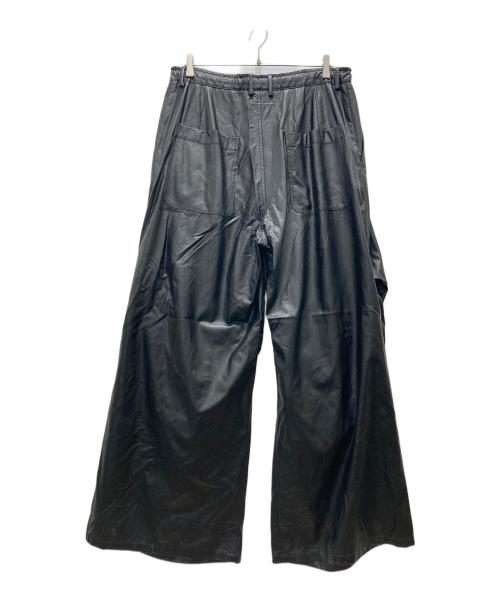 MM6 Maison Margiela（エムエムシックスメゾンマルジェラ）MM6 Maison Margiela (エムエムシックスメゾンマルジェラ) フェイクレザーパンツ ブラック サイズ:44の古着・服飾アイテム