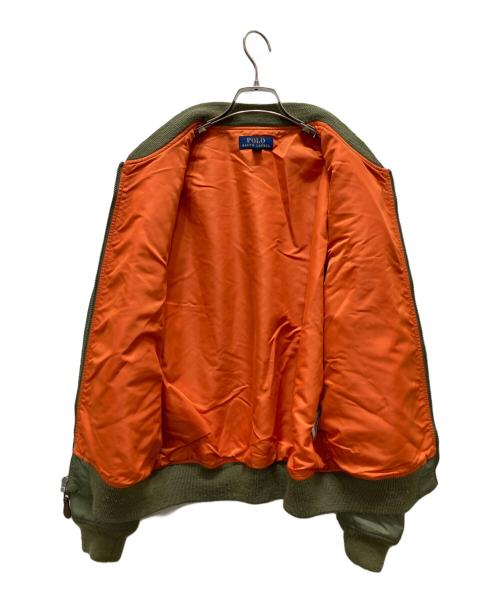POLO RALPH LAUREN（ポロ・ラルフローレン）POLO RALPH LAUREN (ポロ・ラルフローレン) ワッペン フライトジャケット カーキ サイズ:Mの古着・服飾アイテム