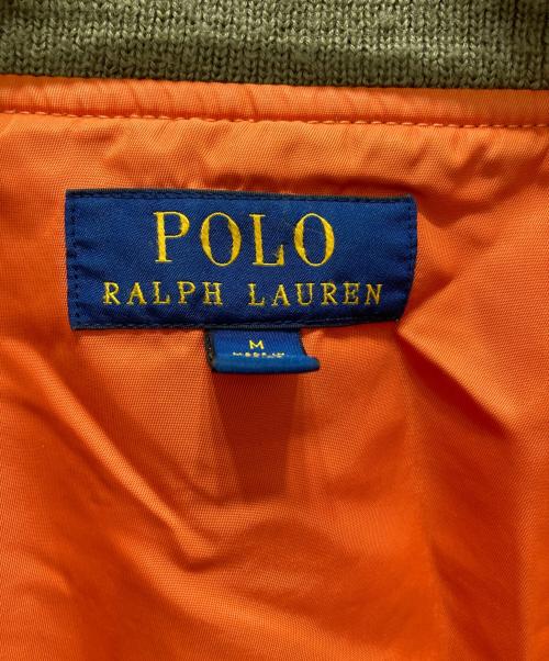 POLO RALPH LAUREN（ポロ・ラルフローレン）POLO RALPH LAUREN (ポロ・ラルフローレン) ワッペン フライトジャケット カーキ サイズ:Mの古着・服飾アイテム