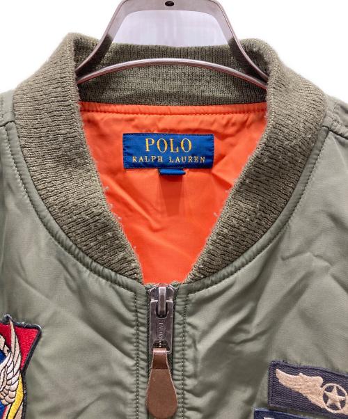 POLO RALPH LAUREN（ポロ・ラルフローレン）POLO RALPH LAUREN (ポロ・ラルフローレン) ワッペン フライトジャケット カーキ サイズ:Mの古着・服飾アイテム