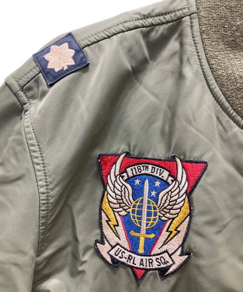 POLO RALPH LAUREN（ポロ・ラルフローレン）POLO RALPH LAUREN (ポロ・ラルフローレン) ワッペン フライトジャケット カーキ サイズ:Mの古着・服飾アイテム