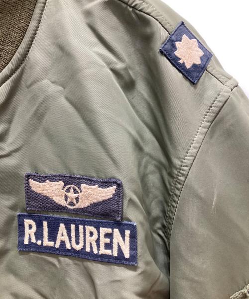 POLO RALPH LAUREN（ポロ・ラルフローレン）POLO RALPH LAUREN (ポロ・ラルフローレン) ワッペン フライトジャケット カーキ サイズ:Mの古着・服飾アイテム