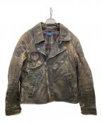 POLO RALPH LAURENポロ・ラルフローレン）の古着「LEATHER MOTORCYCLE JACKET」｜ブラウン
