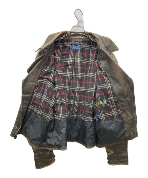 POLO RALPH LAUREN（ポロ・ラルフローレン）POLO RALPH LAUREN (ポロ・ラルフローレン) LEATHER MOTORCYCLE JACKET ブラウン サイズ:XLの古着・服飾アイテム