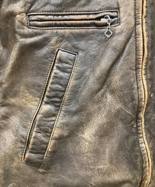 POLO RALPH LAUREN（ポロ・ラルフローレン）POLO RALPH LAUREN (ポロ・ラルフローレン) LEATHER MOTORCYCLE JACKET ブラウン サイズ:XLの古着・服飾アイテム