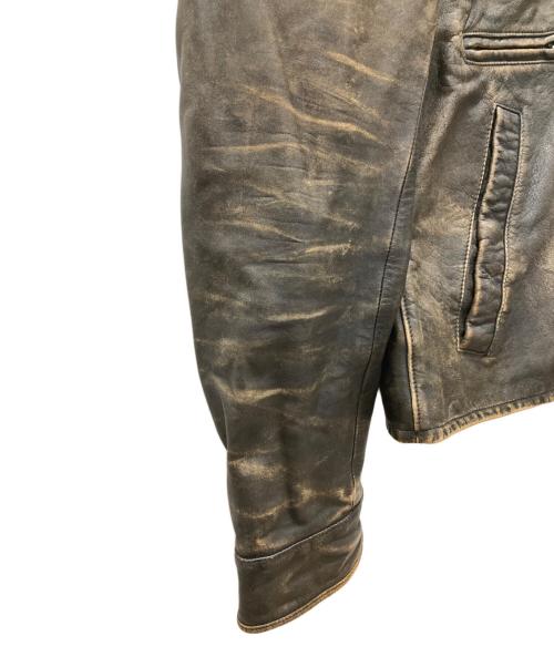 POLO RALPH LAUREN（ポロ・ラルフローレン）POLO RALPH LAUREN (ポロ・ラルフローレン) LEATHER MOTORCYCLE JACKET ブラウン サイズ:XLの古着・服飾アイテム