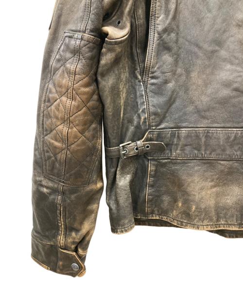 POLO RALPH LAUREN（ポロ・ラルフローレン）POLO RALPH LAUREN (ポロ・ラルフローレン) LEATHER MOTORCYCLE JACKET ブラウン サイズ:XLの古着・服飾アイテム
