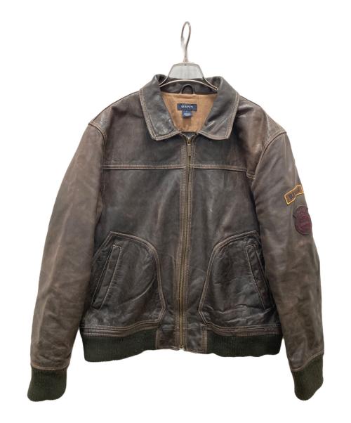GANT RUGGER（ガント ラガー）GANT Rugger (ガント ラガー) レザージャケット ブラウン サイズ:Lの古着・服飾アイテム